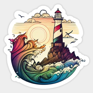 Lighthouse Colorful Art Creation V1 Sticker